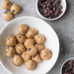 bowl of raisin oatmeal balls