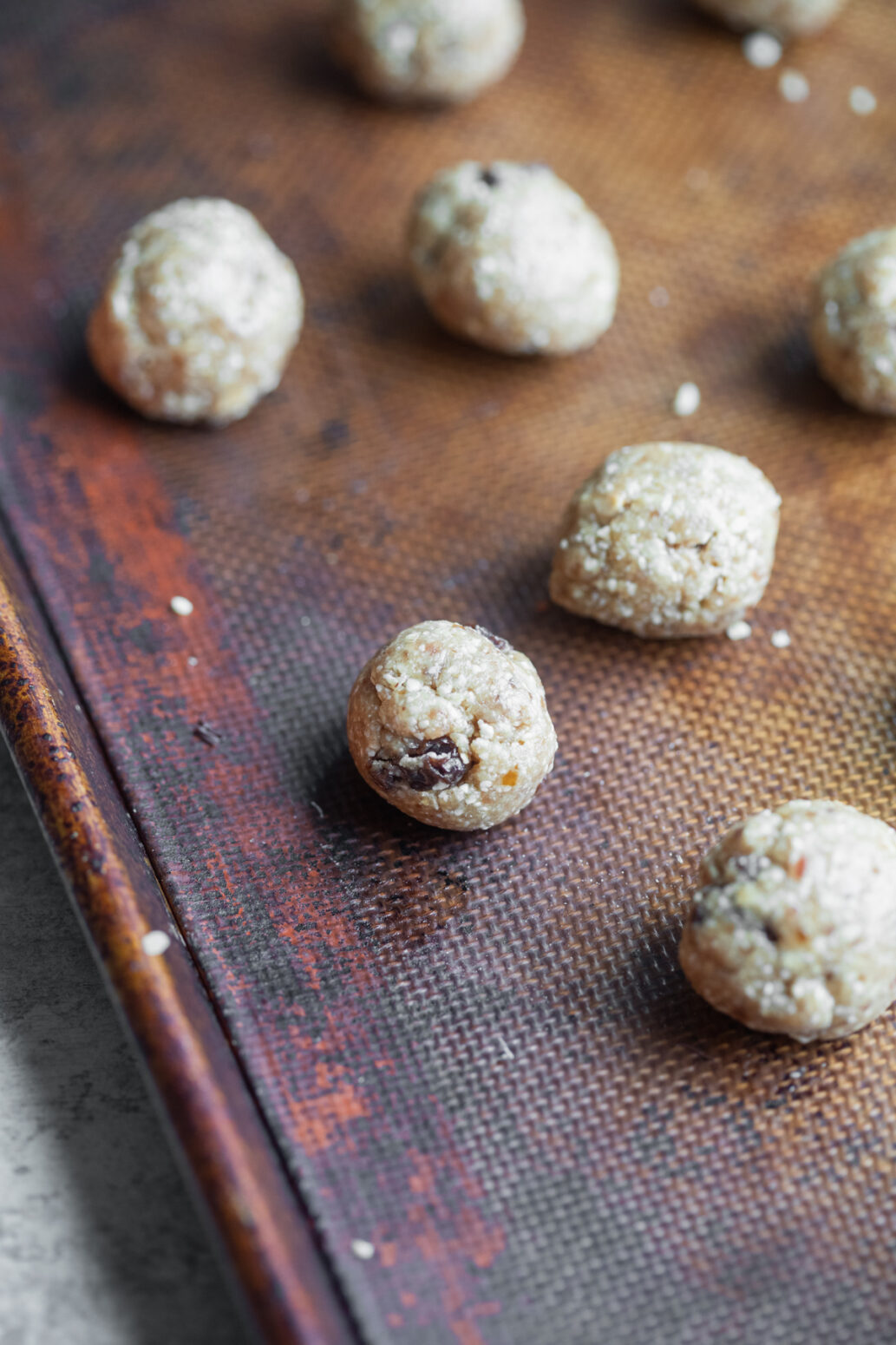 Cookie Dough Oatmeal Balls with Raisins Plant Based Juniors