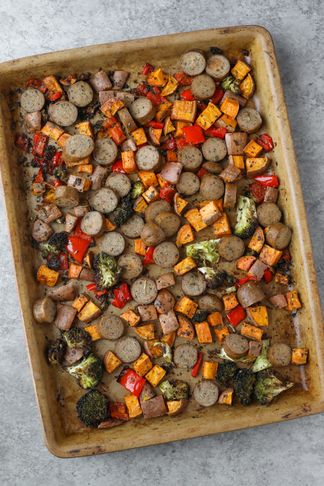 sheet pan sausage and veggies