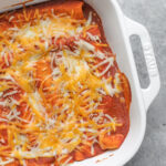 cheesy two bean enchiladas