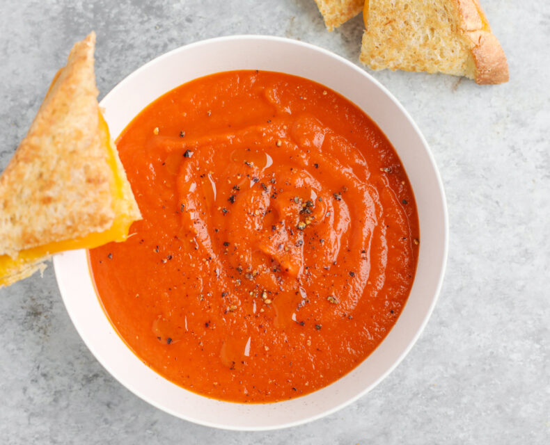 creamy carotene tomato soup with butternut squash
