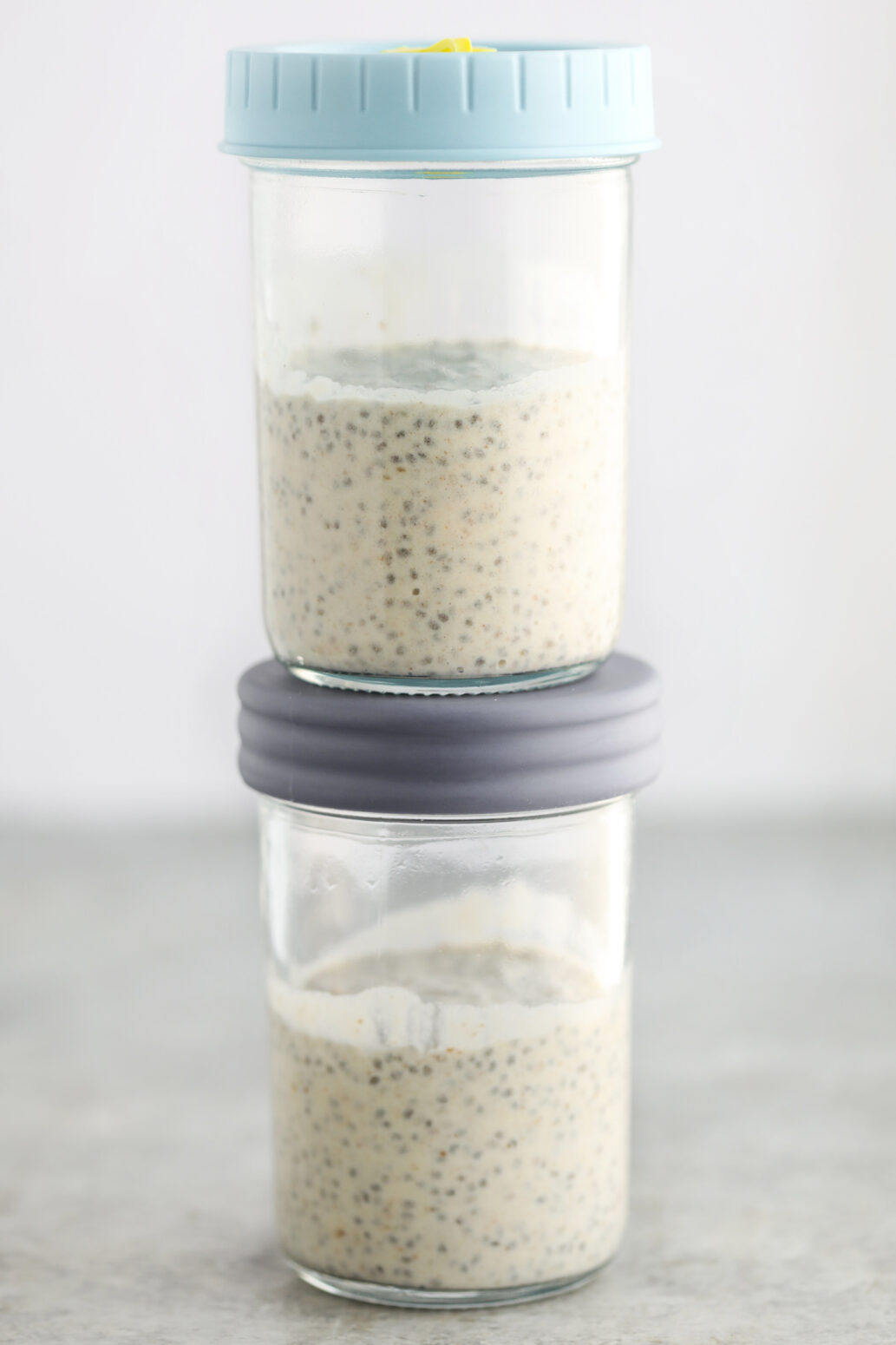 coconut chia pudding in jars