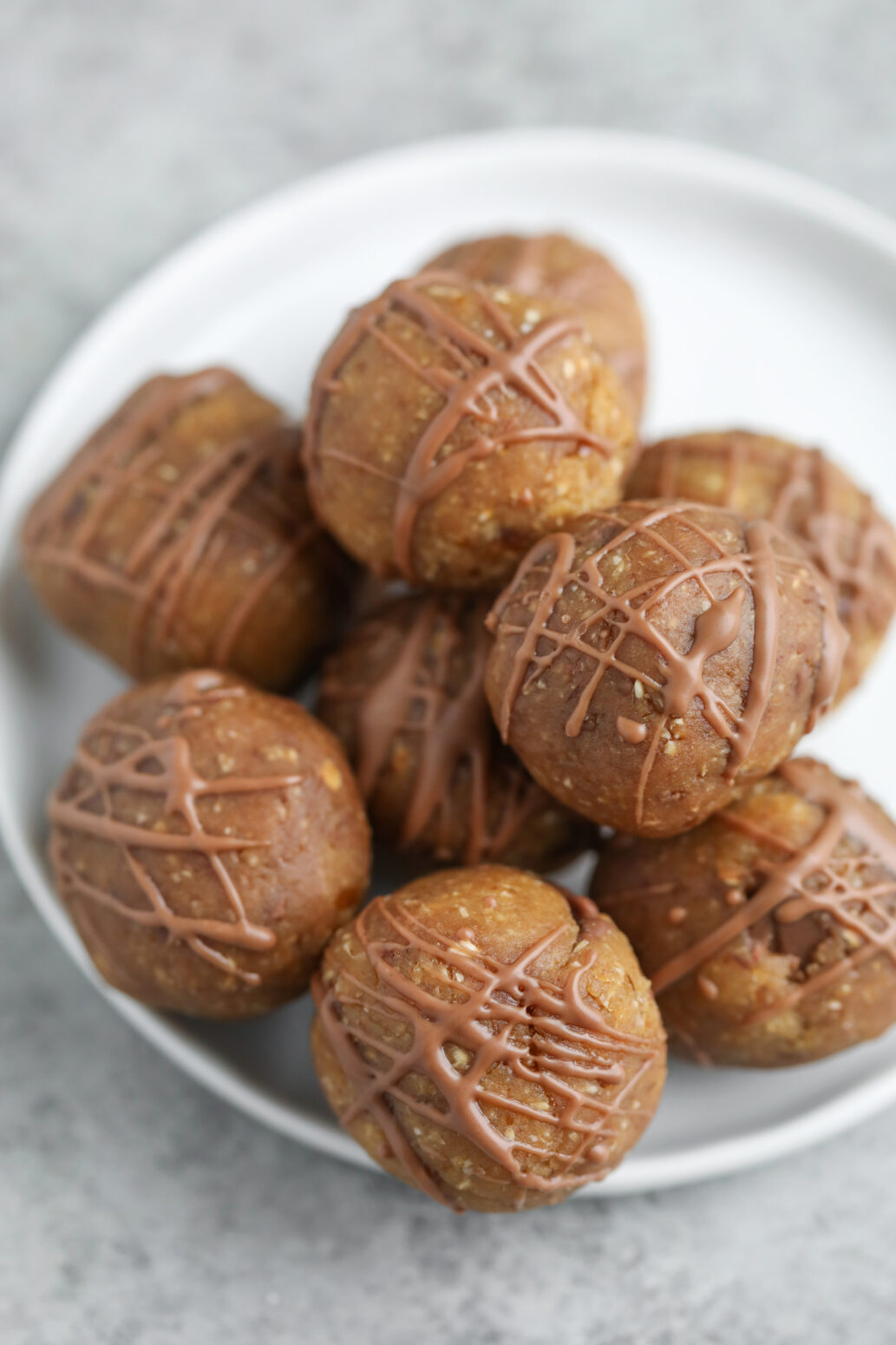 chocolate cookie dough balls with chickpeas